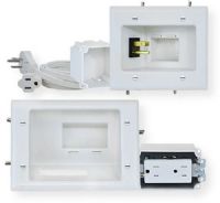 Datacomm 45-0024-WH Recessed Pro Power Kit with Duplex Receptacle and Straight Blade Inlet; White; Works with the industry’s the thinnest mounts and HDTV’s; 15 Amp/125 Volt tamper resistant duplex receptacle allows power to be installed behind an HDTV or other similar applications; UPC 660559007952 (450024WH 45-0024-WH DATACOMM 45-0024-WH-DATACOMM DATACOMM-45-0024-WH KIT45-0024-WH KIT45-0024-WH) 