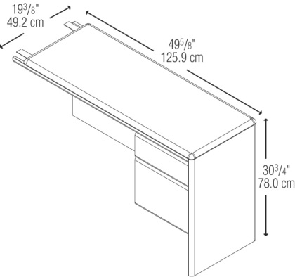 Bush Ex17710 Northfield Desk Return 8 Way Rounded Radius Edges