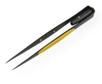 General G70401 Point Tip Lighted Tweezers; Tweezers feature a powerful LED light with easy push button on/off switch; Other features include non-slip comfort grips, heat treated steel, and corrosion-resistant, non-glare black finish; Batteries included; Shipping Weight 0.14 lb; Shipping Dimensions 10.5 x 2.75 x 0.87 in; UPC 038728260048 (GENERALG70401 GENERAL-G70401 TOOLS) 